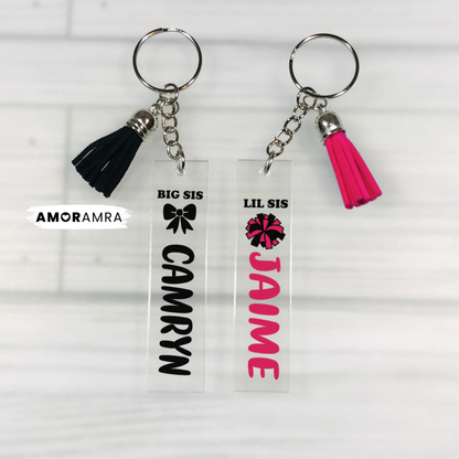 Personalized Big Sis Little Sis Dance Keychain - Amor Amra