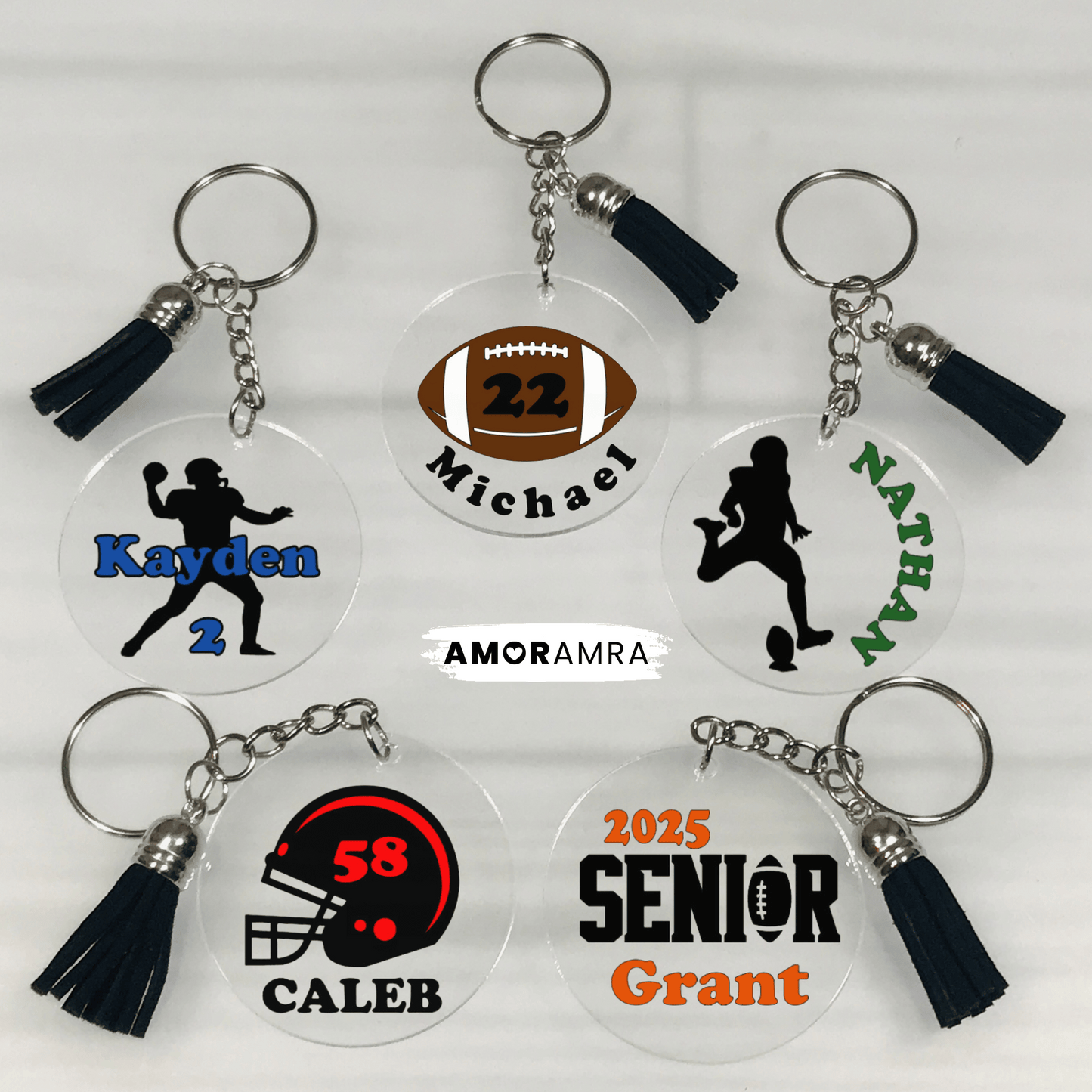 Personalized Football Keychain