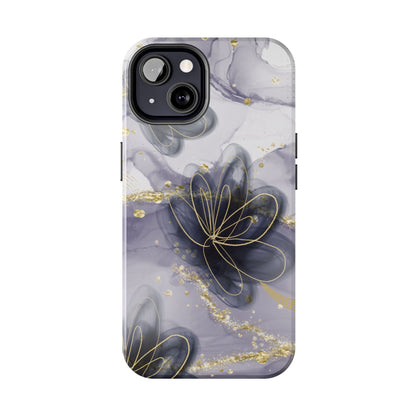 Elegant Black and Gold Floral iPhone Case
