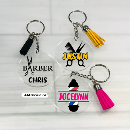 Personalized Barber Keychain