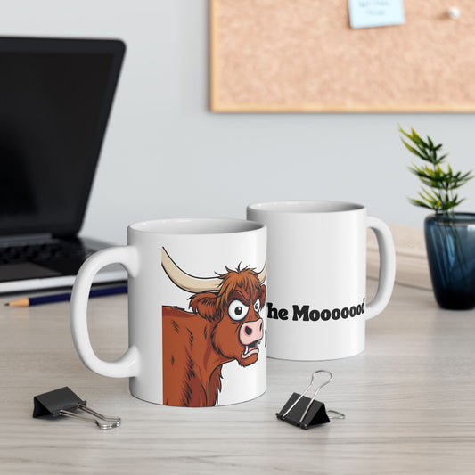 cartoon cow with text Not in the mood