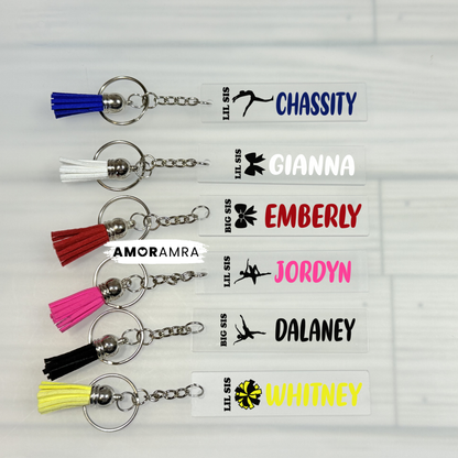 Personalized Big Sis Little Sis Dance Keychain - Amor Amra