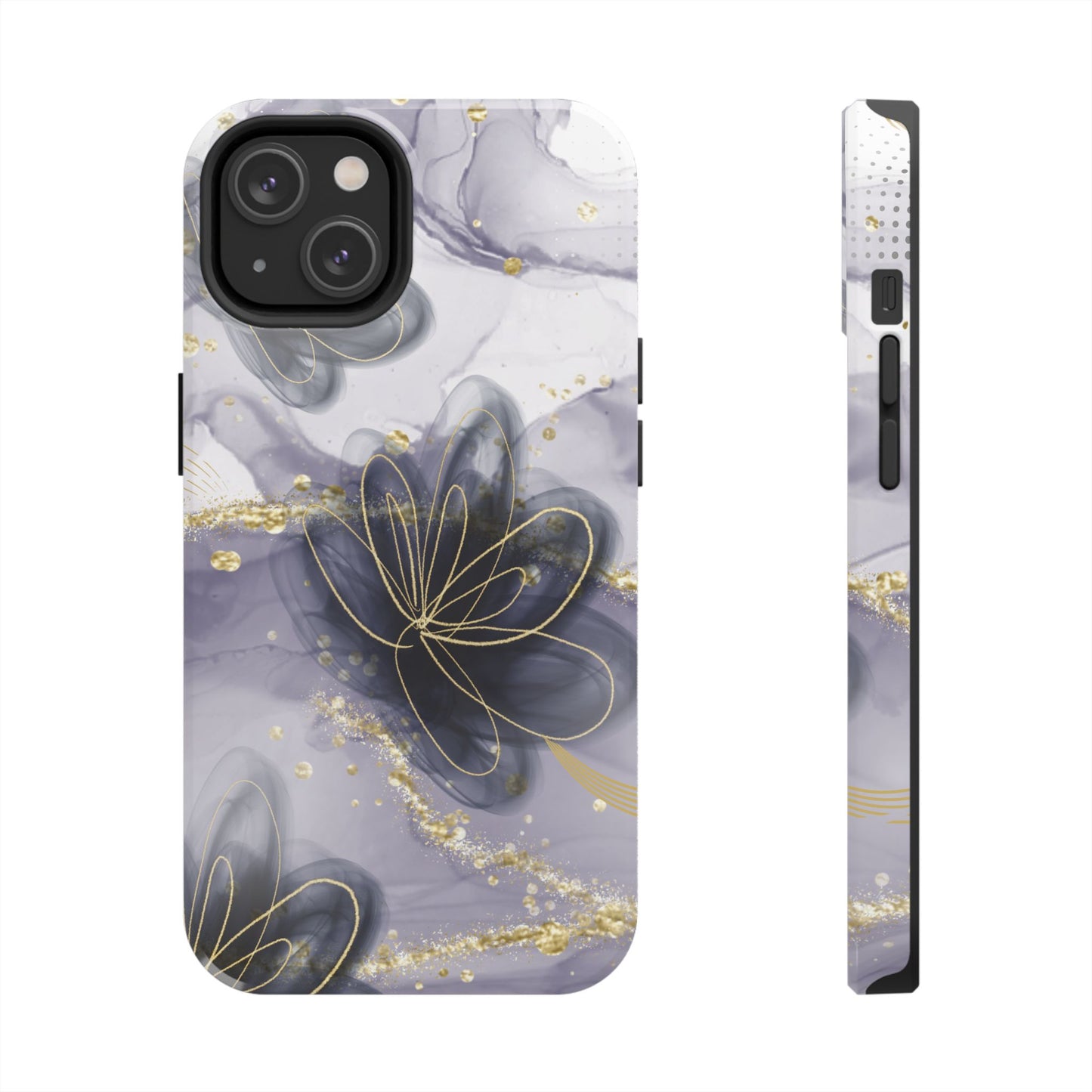 Elegant Black and Gold Floral iPhone Case