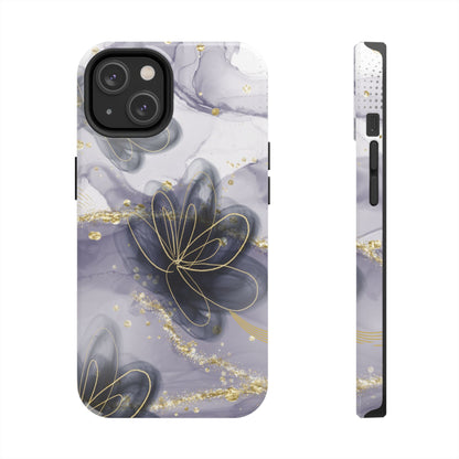 Elegant Black and Gold Floral iPhone Case