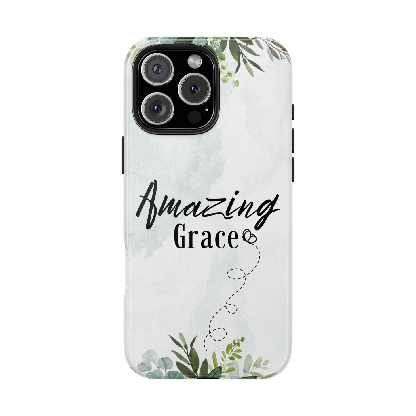 Watercolor Greenery Amazing Grace iPhone Case