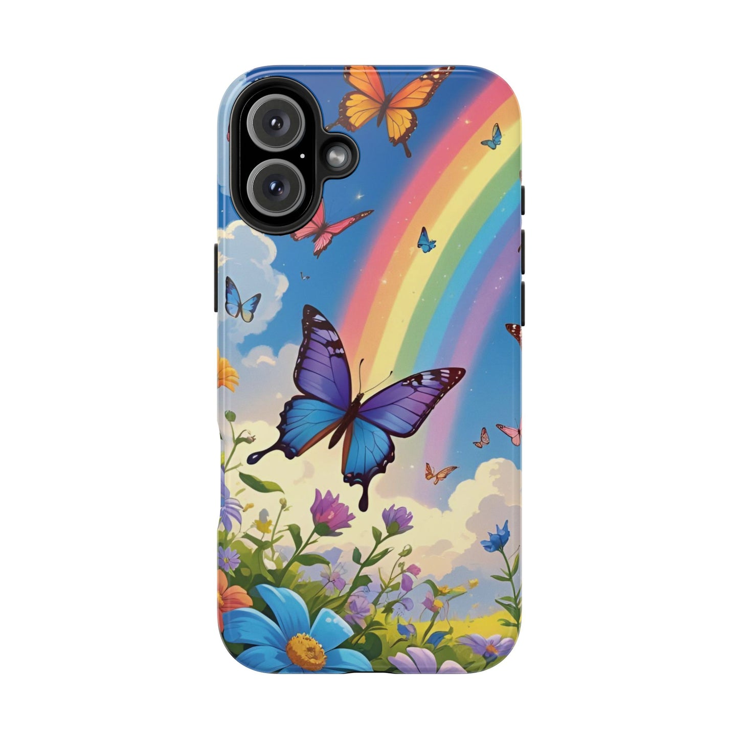Retro Rainbow Butterfly iPhone Case