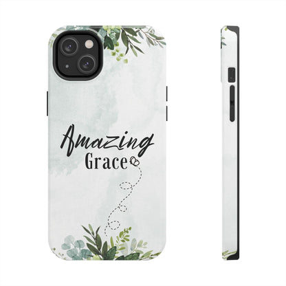 Watercolor Greenery Amazing Grace iPhone Case
