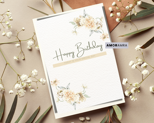 Birthday Card | Floral - Amor Amra
