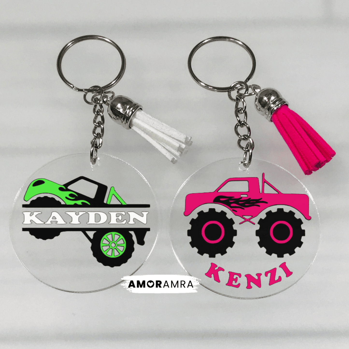 Personalized Monster Truck Keychain