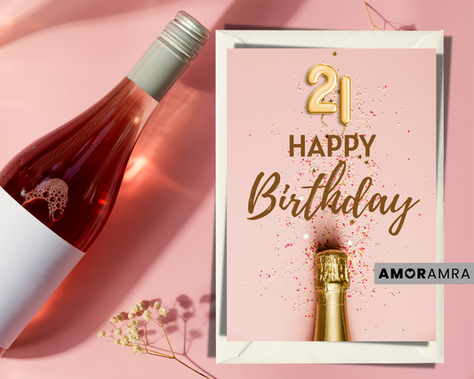 Birthday Card | Happy 21st Birthday - Amor Amra