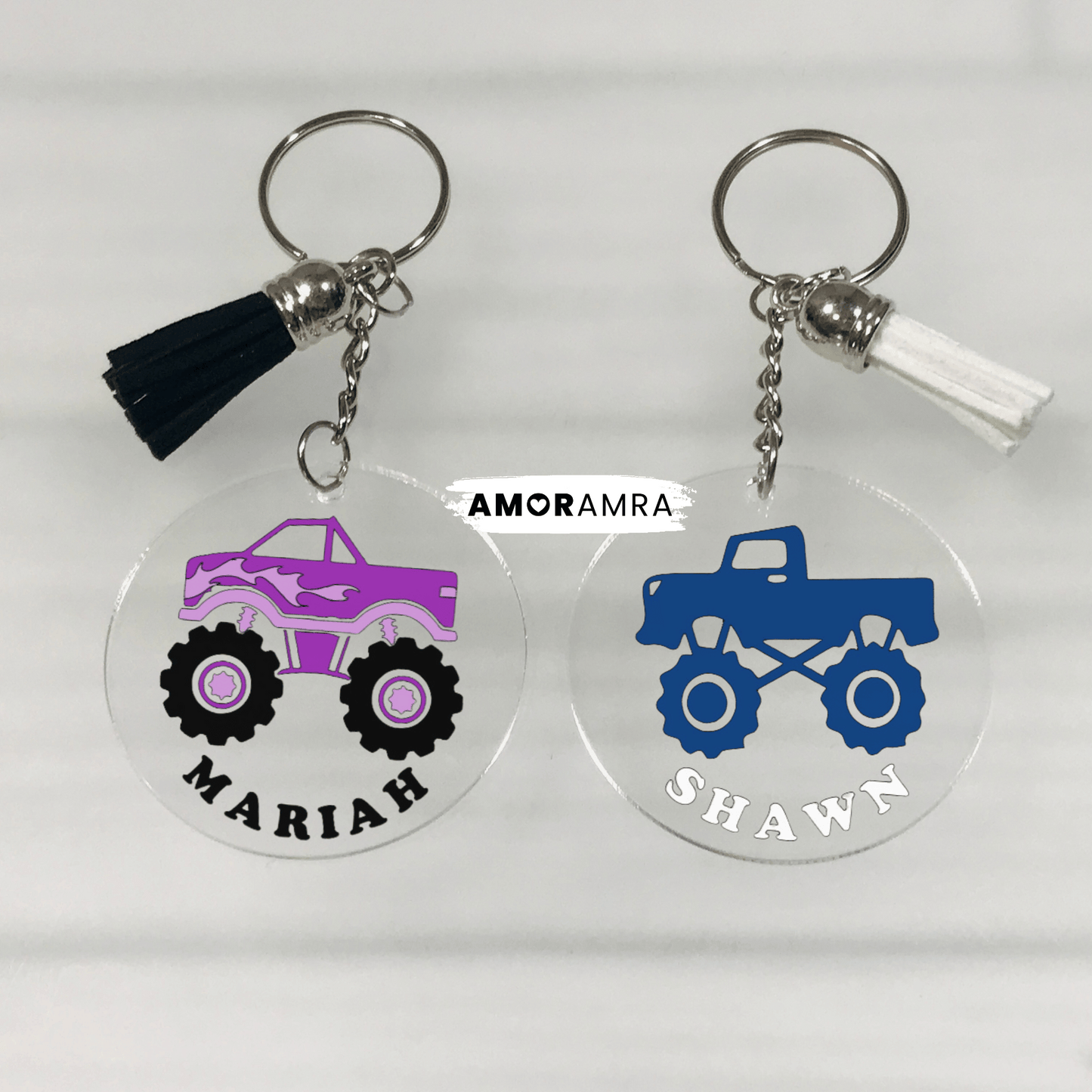 Personalized Monster Truck Keychain
