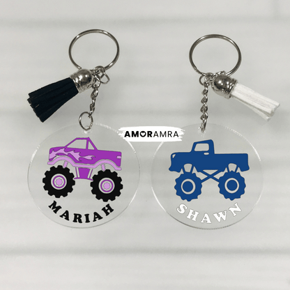 Personalized Monster Truck Keychain