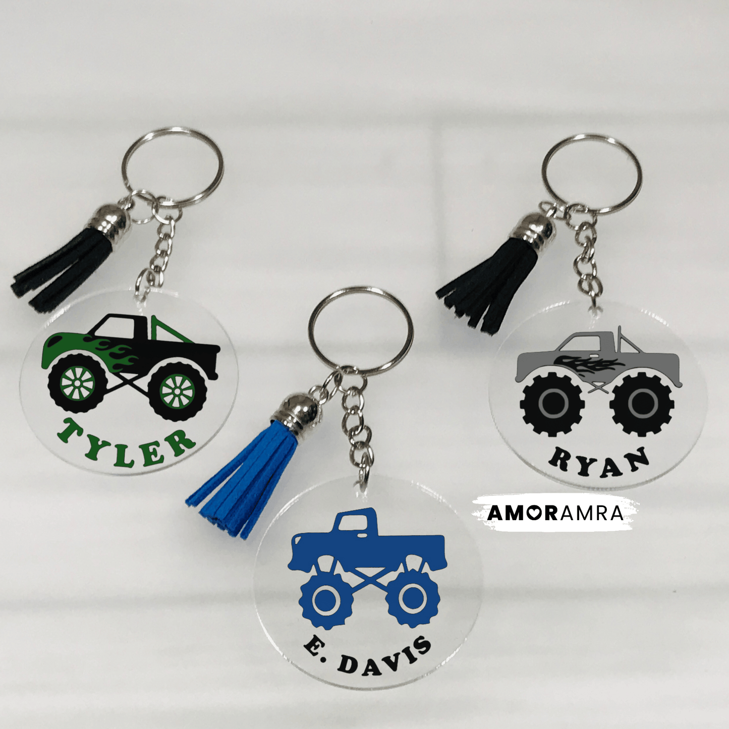 Personalized Monster Truck Keychain