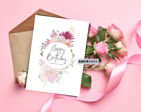 Birthday Card | Purple Floral - Amor Amra