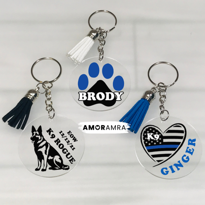 Personalized Police K9 Unit Keychain Gift | Custom K9 Handler Gift - Amor Amra