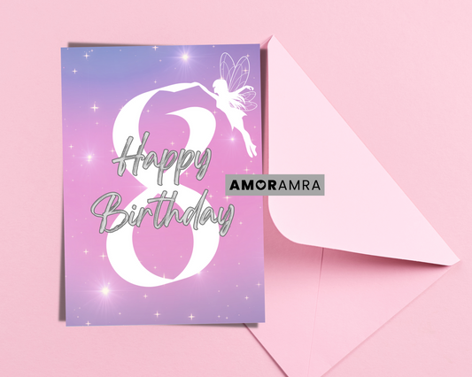 Birthday Card | Happy 8th Birthday - Amor Amra