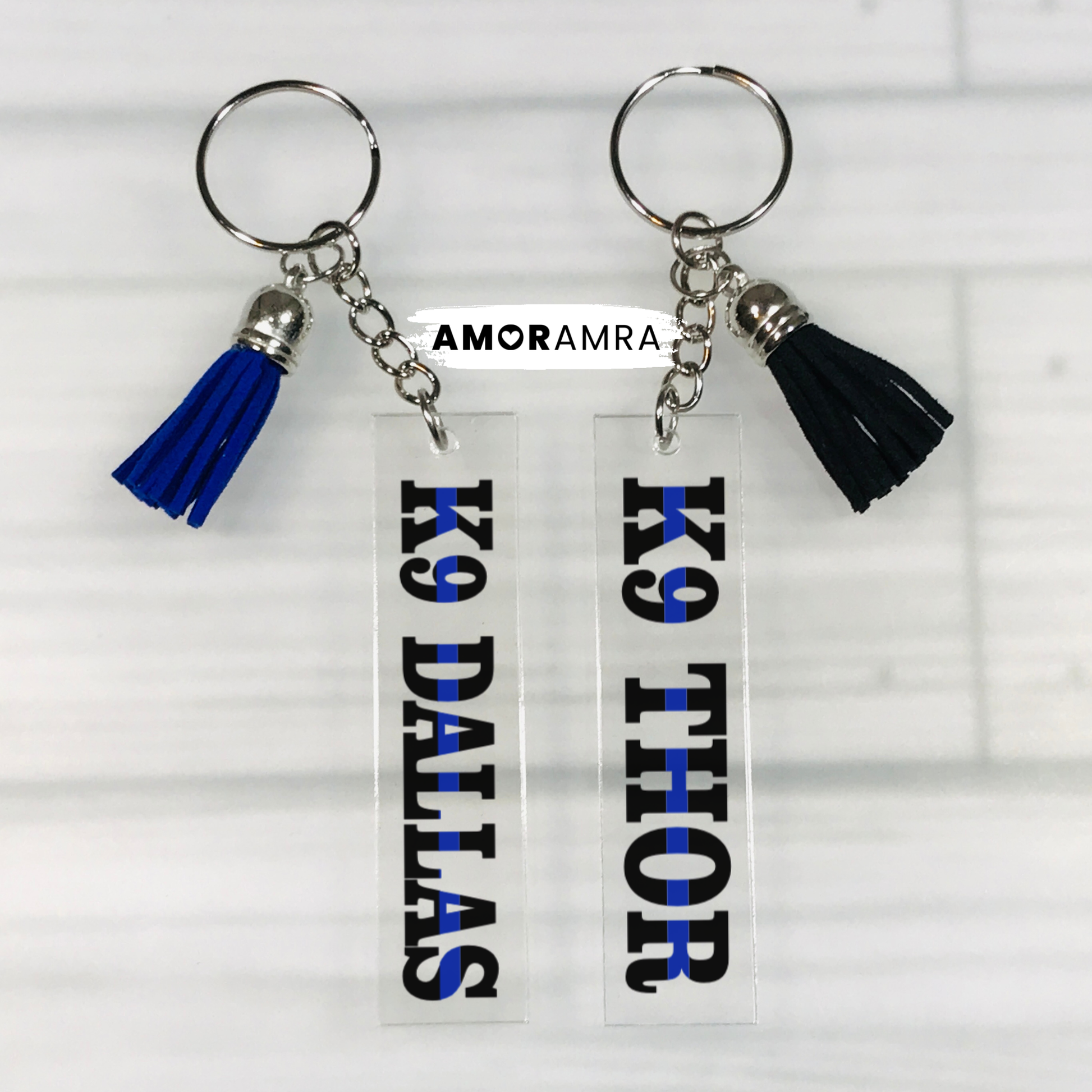 Personalized Police K9 Unit Keychain Gift | Custom K9 Handler Gift - Amor Amra