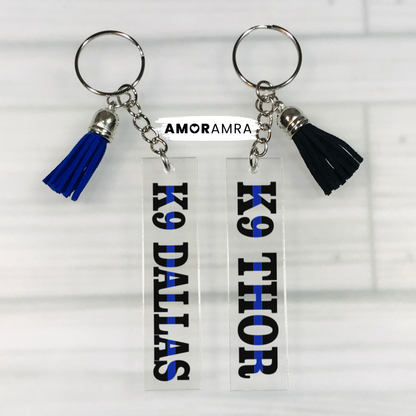 Personalized Police K9 Unit Keychain Gift | Custom K9 Handler Gift - Amor Amra