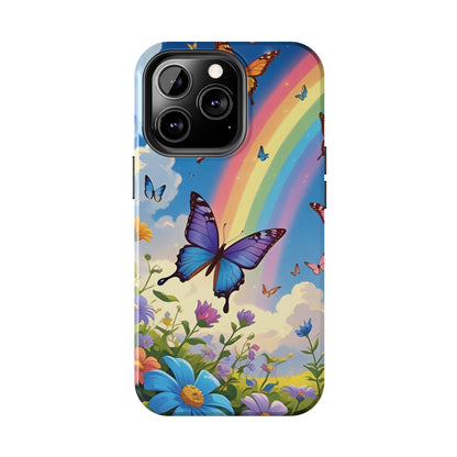 Retro Rainbow Butterfly iPhone Case