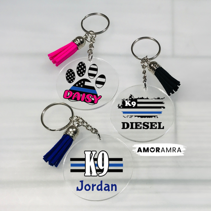 Personalized Police K9 Unit Keychain Gift | Custom K9 Handler Gift - Amor Amra