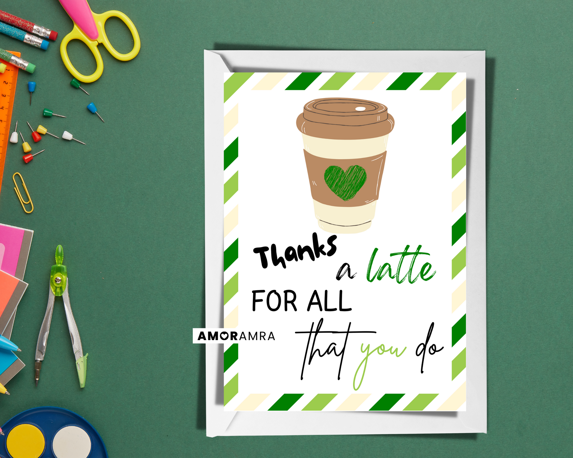 Teacher Card | Thanks a Latte - Amor Amra