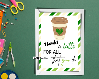 Teacher Card | Thanks a Latte - Amor Amra