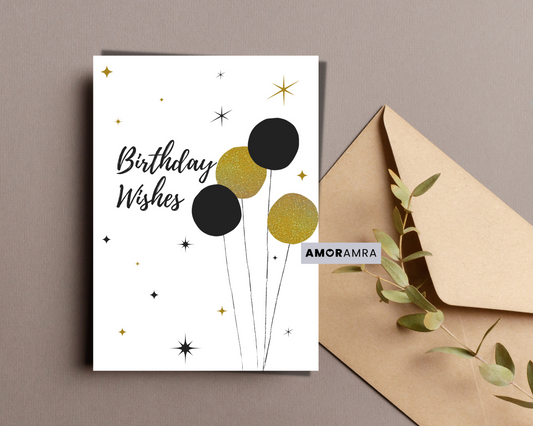 Birthday Card | Black & Gold - Amor Amra