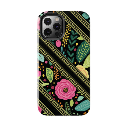 Elegant Black Floral Design iPhone Case