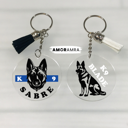 Personalized Police K9 Unit Keychain Gift | Custom K9 Handler Gift - Amor Amra