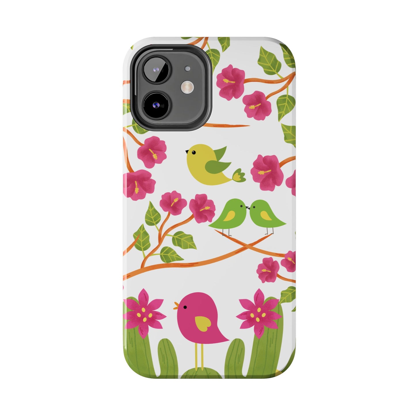 Cute Bird and Flower iPhone Case