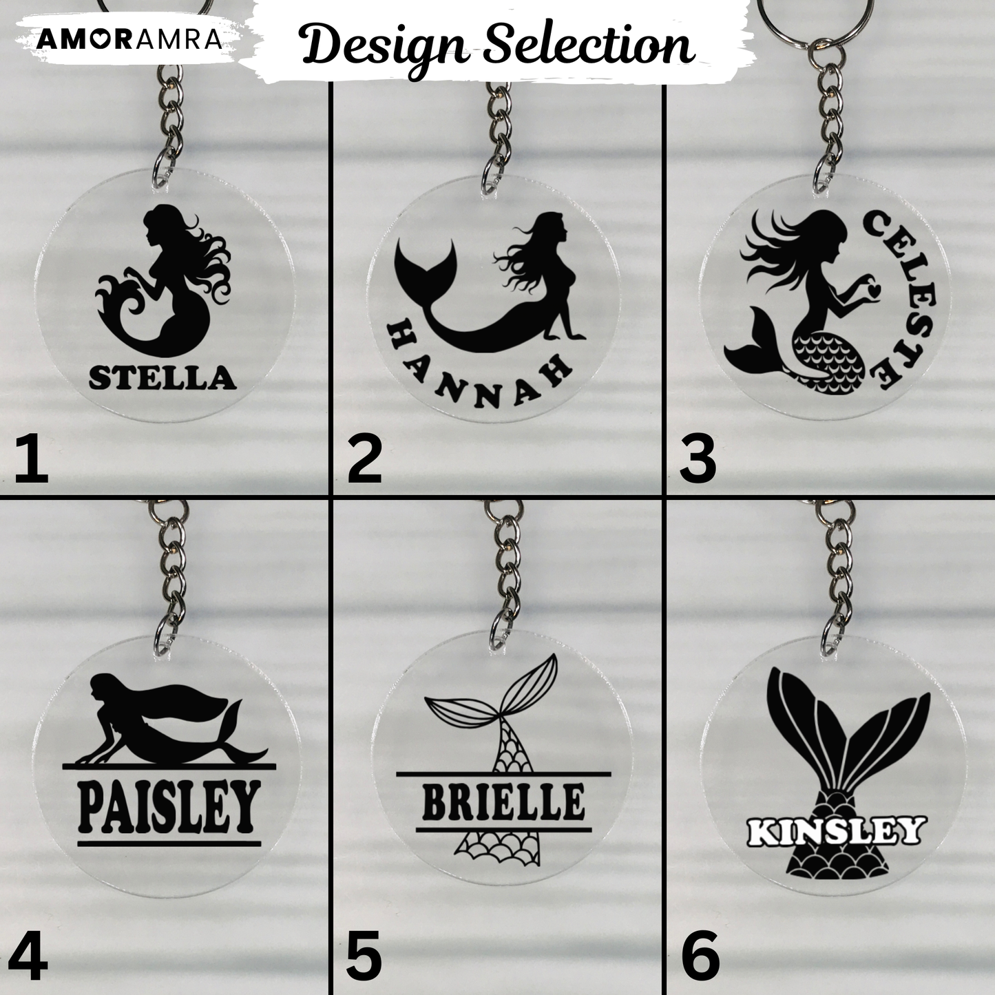 Personalized Mermaid Keychain - Amor Amra