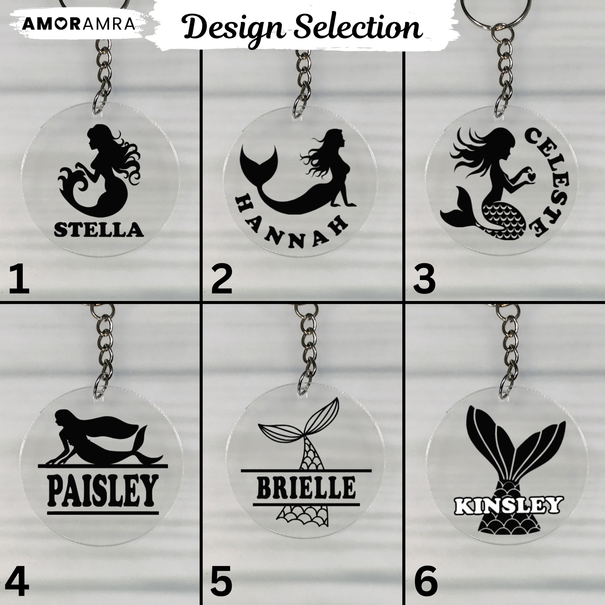 Personalized Mermaid Keychain - Amor Amra