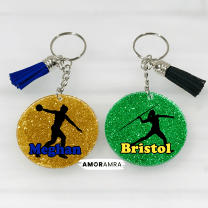 Personalized Glitter Track Keychain | XC Gift