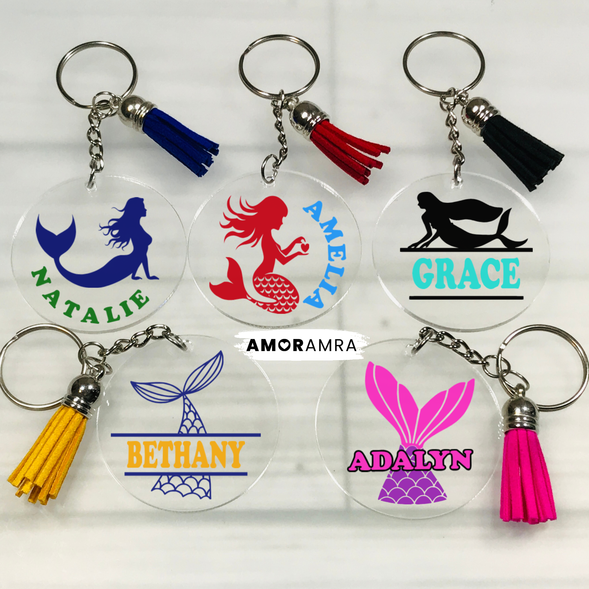 Personalized Mermaid Keychain - Amor Amra
