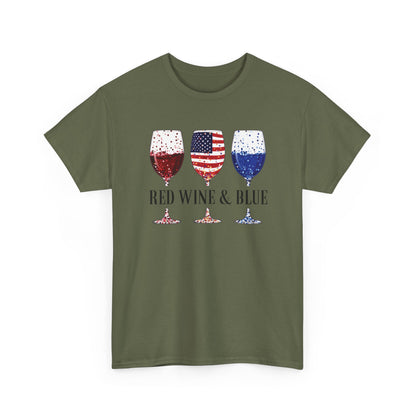 Red Wine and Blue Shirt | 4th of July Tee - Amor Amra