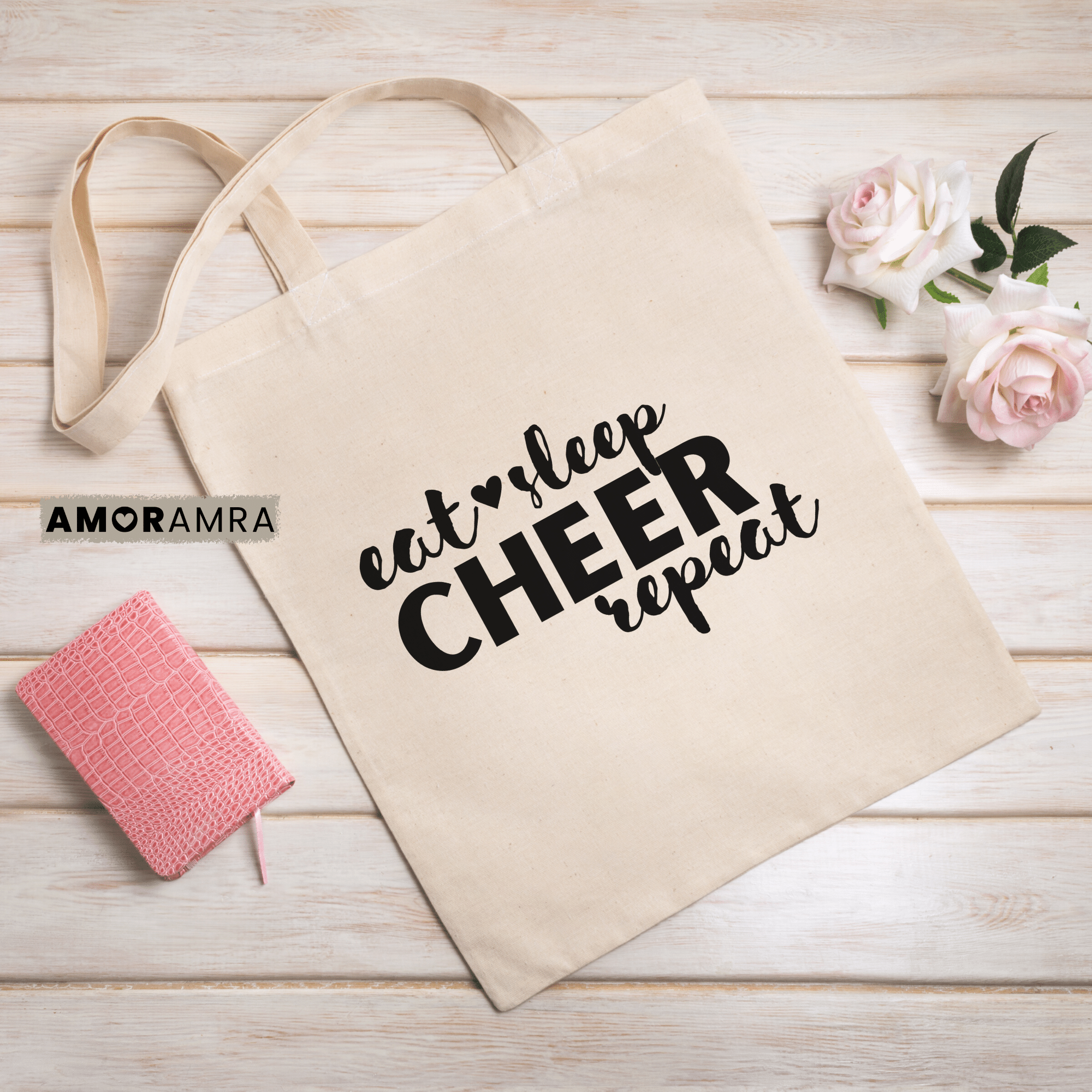 Cheer Tote | Eat Sleep Cheer Repeat Bag - Amor Amra