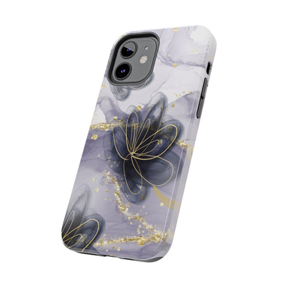 Elegant Black and Gold Floral iPhone Case