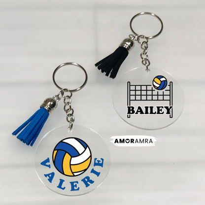 Personalized Beach Volleyball Keychain