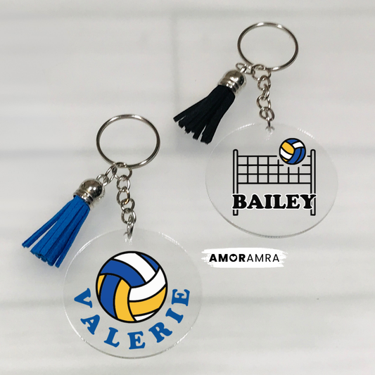 Personalized Beach Volleyball Keychain
