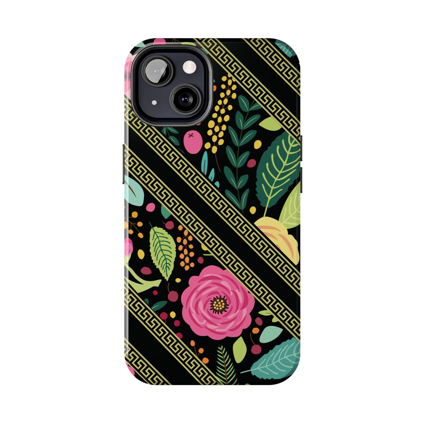Elegant Black Floral Design iPhone Case