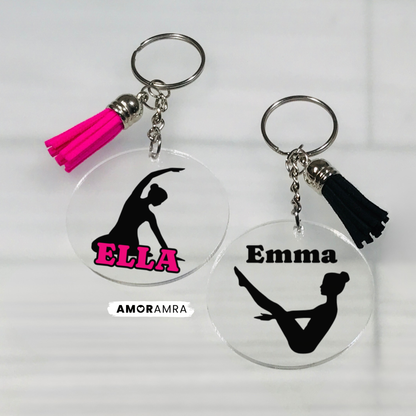 Personalized Pilates Keychain