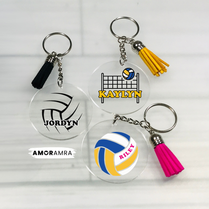 Personalized Beach Volleyball Keychain