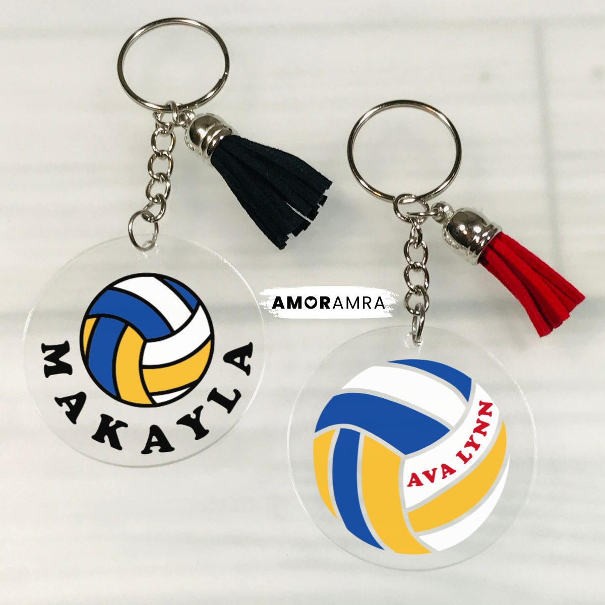 Personalized Beach Volleyball Keychain