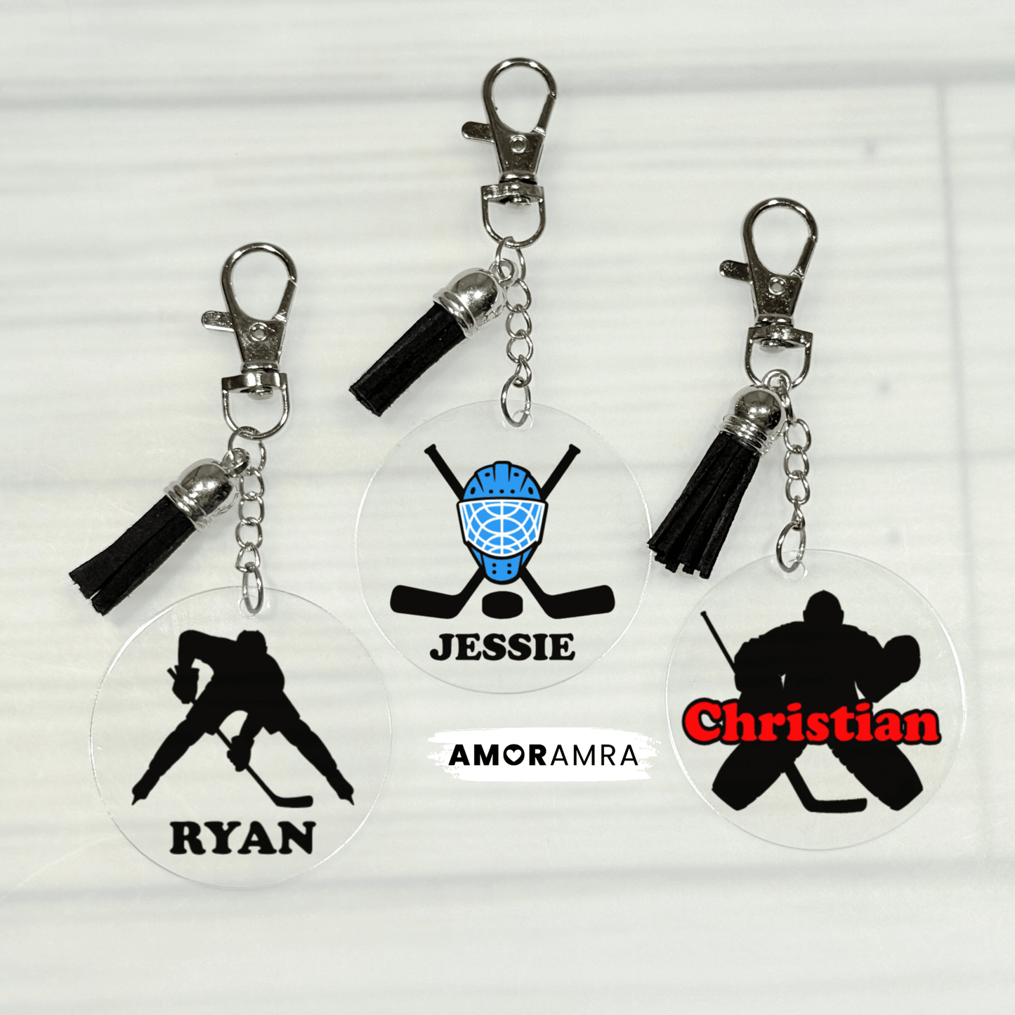 Personalized Ice Hockey Keychain
