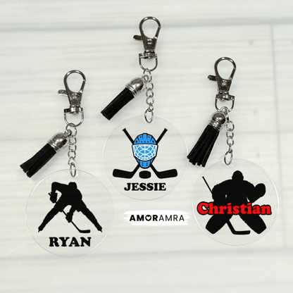 Personalized Ice Hockey Keychain