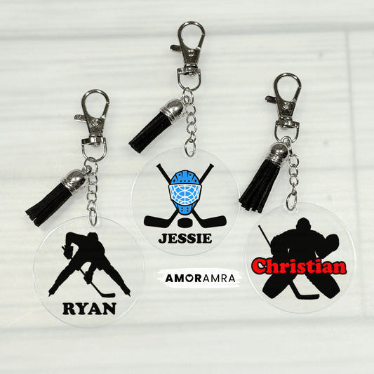 Personalized Ice Hockey Keychain - Amor Amra