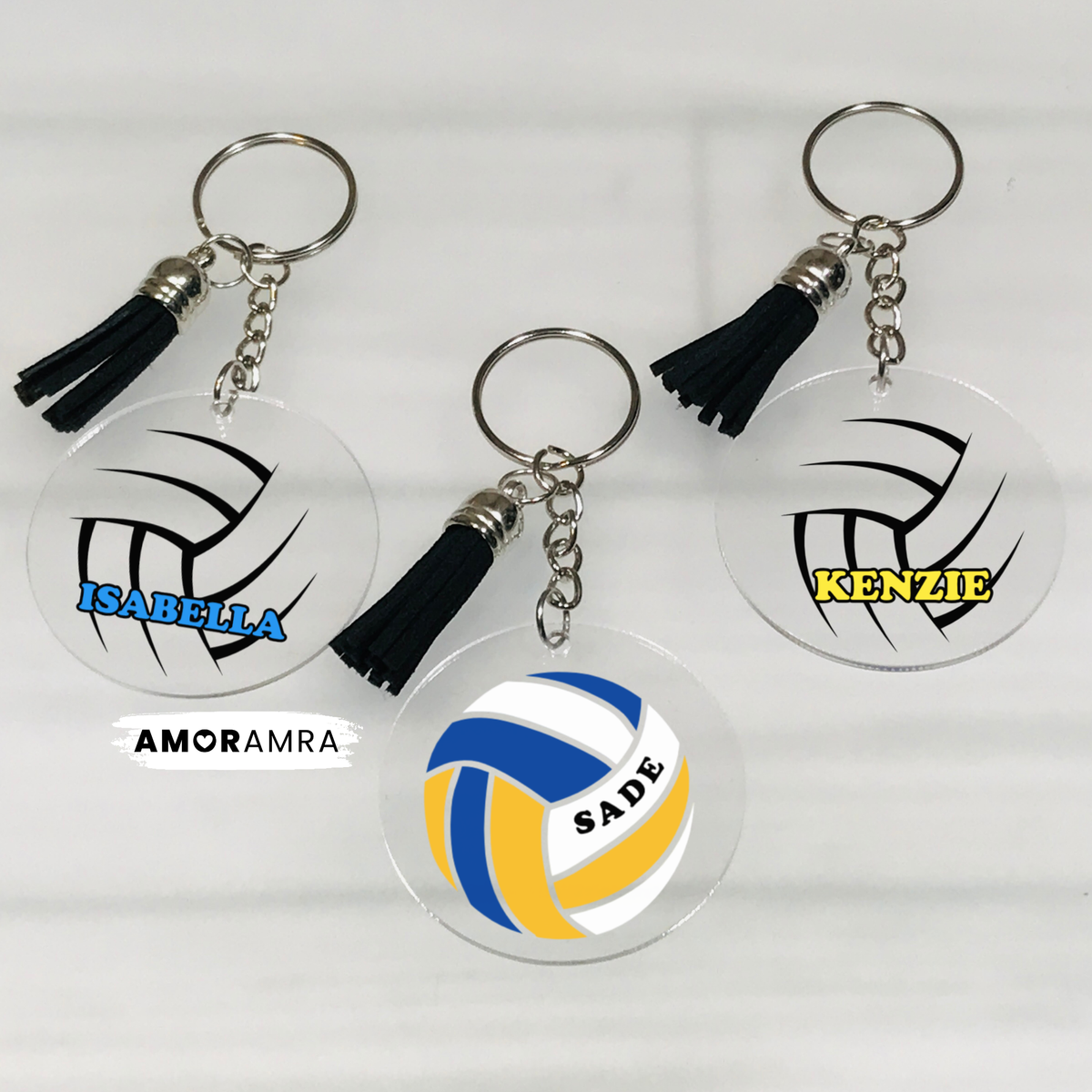 Personalized Beach Volleyball Keychain