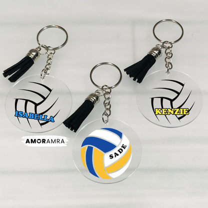 Personalized Beach Volleyball Keychain