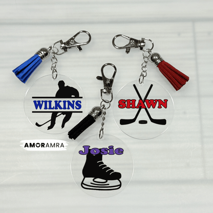 Personalized Ice Hockey Keychain