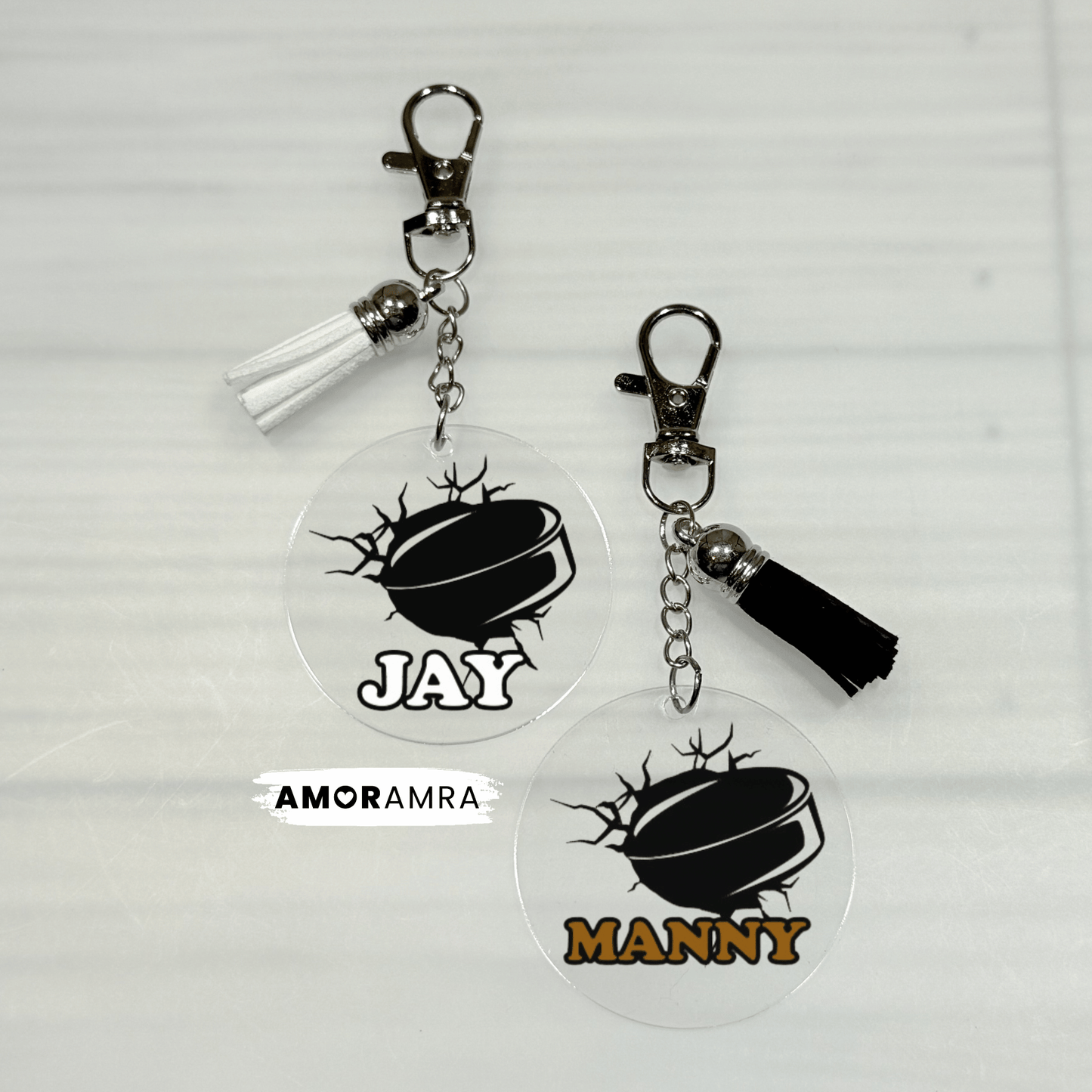 Personalized Ice Hockey Keychain
